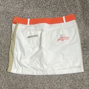 Louis castle White Orange skort Skirt Embroidered Logo size 8- size 76 gorpcore